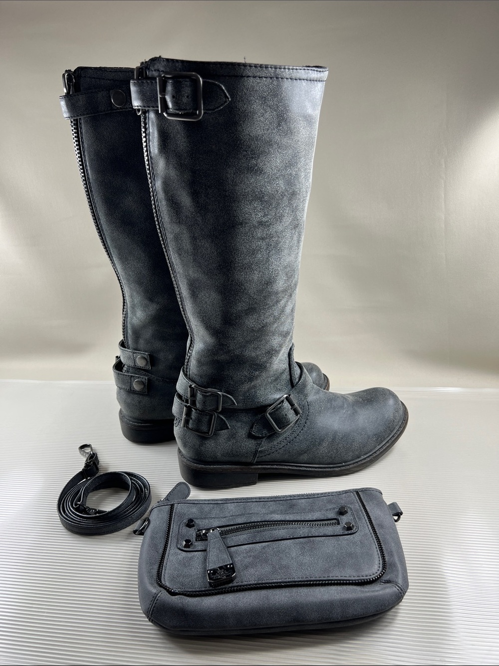 Nine West Moto Women’s Tall Boots & Nicole Miller Crossbody Bag